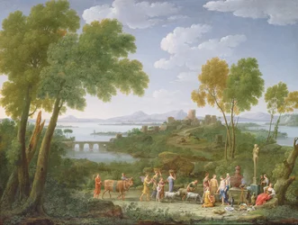 An Extensive Italianate Landscape with a Sacrifice